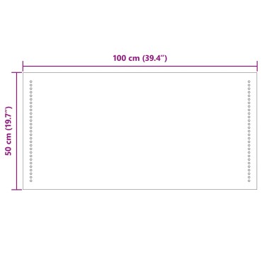 vidaXL Καθρέφτης μπάνιου LED Διαφανές 100 x 50 cm σκληρυμένο γυαλί