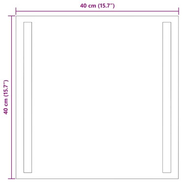vidaXL Καθρέφτης μπάνιου LED Διαφανές 40 x 40 cm σκληρυμένο γυαλί