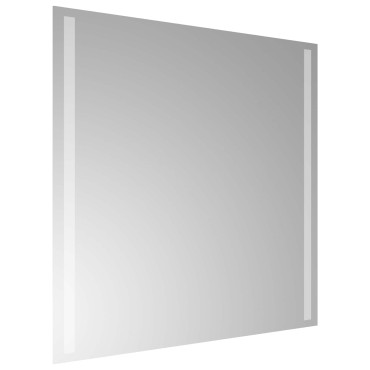 vidaXL Καθρέφτης μπάνιου LED Διαφανές 60 x 60 cm σκληρυμένο γυαλί