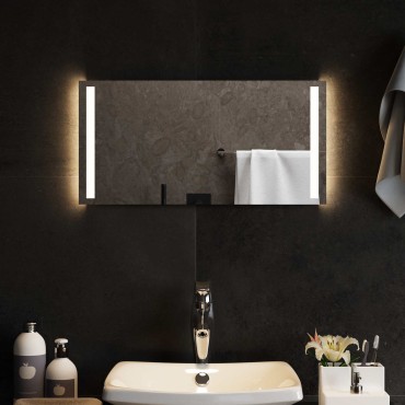 vidaXL Καθρέφτης μπάνιου LED Διαφανές 60 x 30 cm σκληρυμένο γυαλί