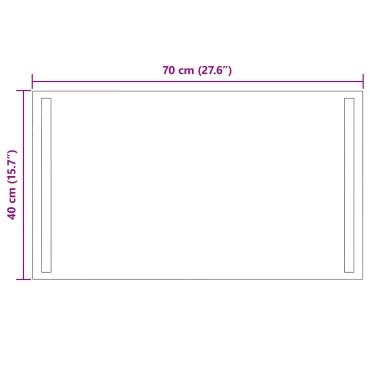 vidaXL Καθρέφτης μπάνιου LED Διαφανές 70 x 40 cm σκληρυμένο γυαλί
