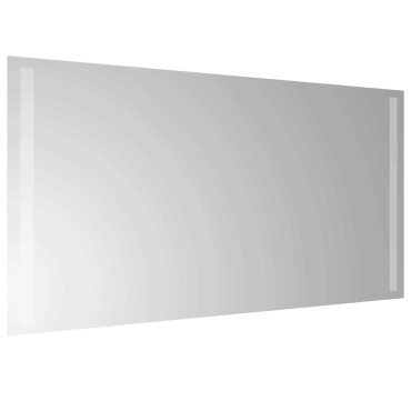 vidaXL Καθρέφτης μπάνιου LED Διαφανές 80 x 40 cm σκληρυμένο γυαλί