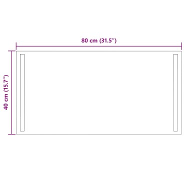 vidaXL Καθρέφτης μπάνιου LED Διαφανές 80 x 40 cm σκληρυμένο γυαλί