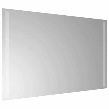 vidaXL Καθρέφτης μπάνιου LED Διαφανές 80 x 50 cm σκληρυμένο γυαλί