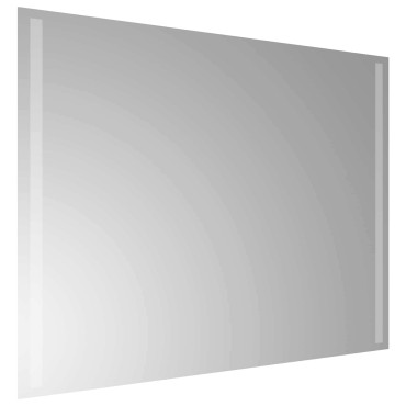 vidaXL Καθρέφτης μπάνιου LED Διαφανές 80 x 60 cm σκληρυμένο γυαλί