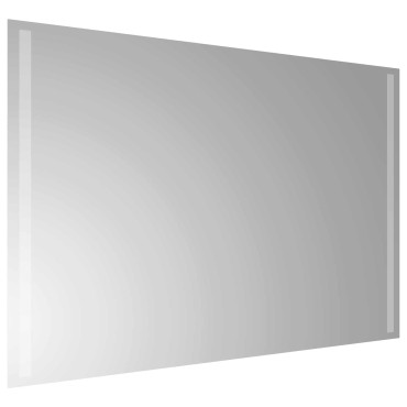 vidaXL Καθρέφτης μπάνιου LED Διαφανές 90 x 60 cm σκληρυμένο γυαλί