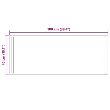 vidaXL Καθρέφτης μπάνιου LED Διαφανές 100 x 40 cm σκληρυμένο γυαλί