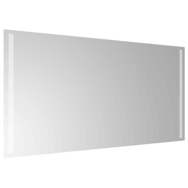 vidaXL Καθρέφτης μπάνιου LED Διαφανές 100 x 50 cm σκληρυμένο γυαλί