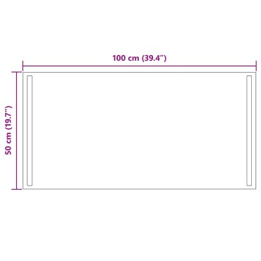 vidaXL Καθρέφτης μπάνιου LED Διαφανές 100 x 50 cm σκληρυμένο γυαλί