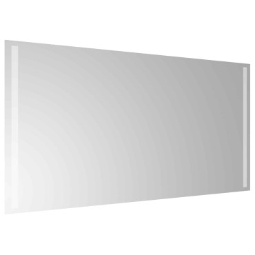 vidaXL Καθρέφτης μπάνιου LED Διαφανές 100 x 60 cm σκληρυμένο γυαλί