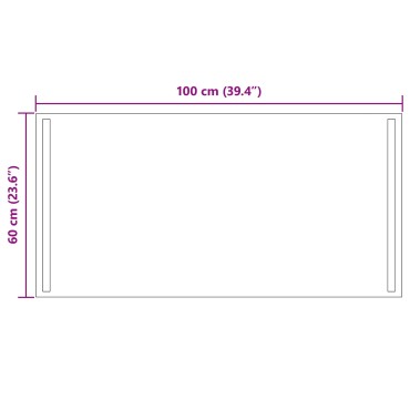 vidaXL Καθρέφτης μπάνιου LED Διαφανές 100 x 60 cm σκληρυμένο γυαλί