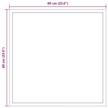 vidaXL Καθρέφτης μπάνιου LED Διαφανές 60 x 60 cm σκληρυμένο γυαλί