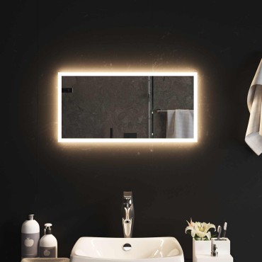 vidaXL Καθρέφτης μπάνιου LED Διαφανές 60 x 30 cm σκληρυμένο γυαλί