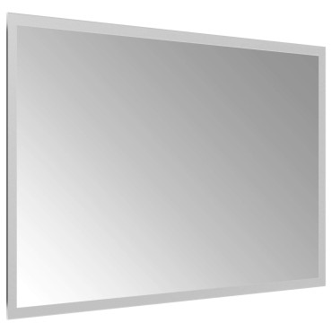 vidaXL Καθρέφτης μπάνιου LED Διαφανές 60 x 40 cm σκληρυμένο γυαλί