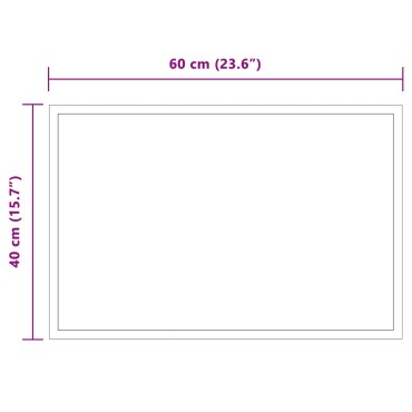 vidaXL Καθρέφτης μπάνιου LED Διαφανές 60 x 40 cm σκληρυμένο γυαλί