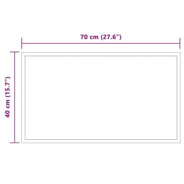vidaXL Καθρέφτης μπάνιου LED Διαφανές 70 x 40 cm σκληρυμένο γυαλί