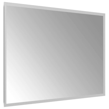 vidaXL Καθρέφτης μπάνιου LED Διαφανές 70 x 50 cm σκληρυμένο γυαλί