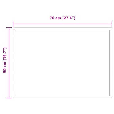 vidaXL Καθρέφτης μπάνιου LED Διαφανές 70 x 50 cm σκληρυμένο γυαλί