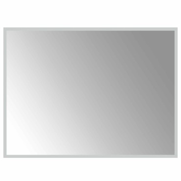 vidaXL Καθρέφτης μπάνιου LED Διαφανές 80 x 60 cm σκληρυμένο γυαλί