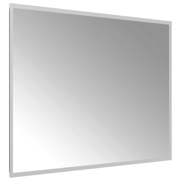 vidaXL Καθρέφτης μπάνιου LED Διαφανές 80 x 60 cm σκληρυμένο γυαλί