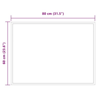 vidaXL Καθρέφτης μπάνιου LED Διαφανές 80 x 60 cm σκληρυμένο γυαλί