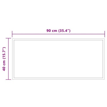vidaXL Καθρέφτης μπάνιου LED Διαφανές 90 x 40 cm σκληρυμένο γυαλί