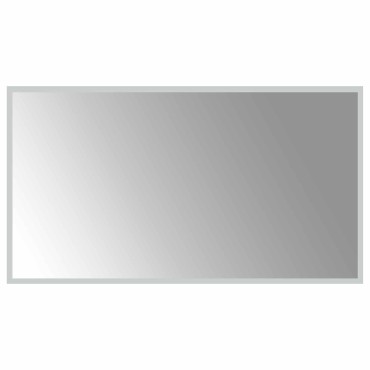 vidaXL Καθρέφτης μπάνιου LED Διαφανές 90 x 50 cm σκληρυμένο γυαλί