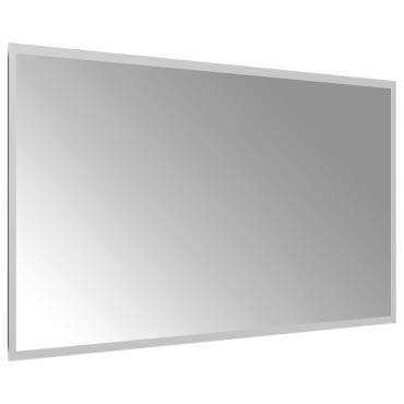 vidaXL Καθρέφτης μπάνιου LED Διαφανές 90 x 50 cm σκληρυμένο γυαλί