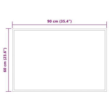 vidaXL Καθρέφτης μπάνιου LED Διαφανές 90 x 60 cm σκληρυμένο γυαλί