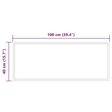 vidaXL Καθρέφτης μπάνιου LED Διαφανές 100 x 40 cm σκληρυμένο γυαλί