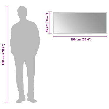 vidaXL Καθρέφτης μπάνιου LED Διαφανές 100 x 40 cm σκληρυμένο γυαλί