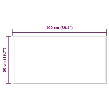 vidaXL Καθρέφτης μπάνιου LED Διαφανές 100 x 50 cm σκληρυμένο γυαλί
