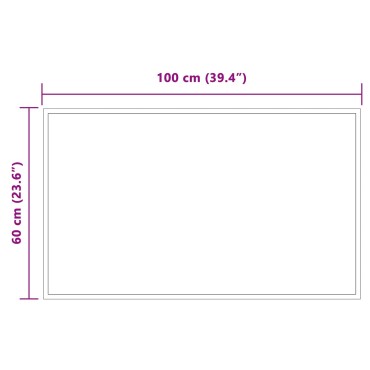 vidaXL Καθρέφτης μπάνιου LED Διαφανές 100 x 60 cm σκληρυμένο γυαλί