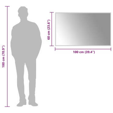 vidaXL Καθρέφτης μπάνιου LED Διαφανές 100 x 60 cm σκληρυμένο γυαλί