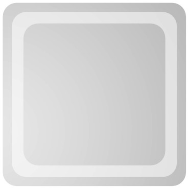vidaXL Καθρέφτης μπάνιου LED Διαφανές 40 x 40 cm σκληρυμένο γυαλί
