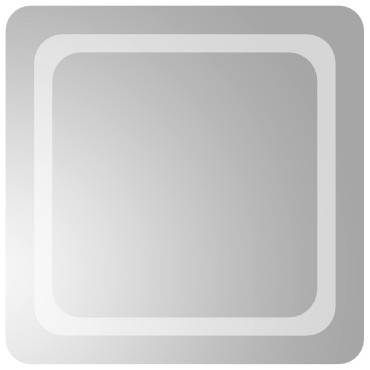 vidaXL Καθρέφτης μπάνιου LED Διαφανές 50 x 50 cm σκληρυμένο γυαλί