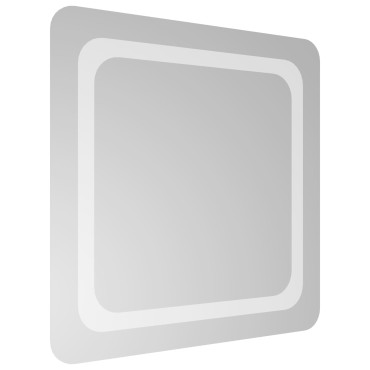 vidaXL Καθρέφτης μπάνιου LED Διαφανές 50 x 50 cm σκληρυμένο γυαλί