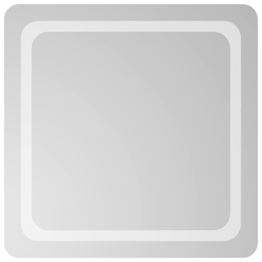 vidaXL Καθρέφτης μπάνιου LED Διαφανές 60 x 60 cm σκληρυμένο γυαλί