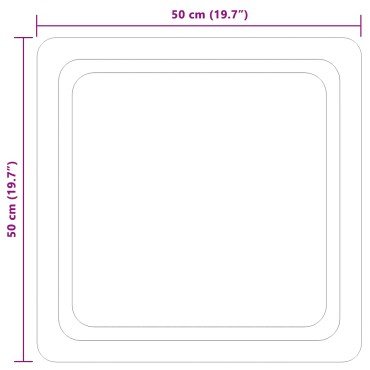 vidaXL Καθρέφτης μπάνιου LED Διαφανές 60 x 60 cm σκληρυμένο γυαλί