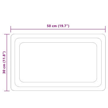 vidaXL Καθρέφτης μπάνιου LED Διαφανές 50 x 30 cm σκληρυμένο γυαλί