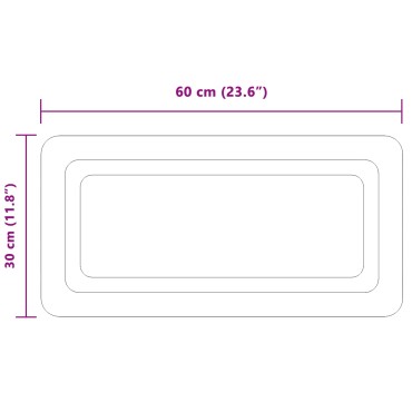 vidaXL Καθρέφτης μπάνιου LED Διαφανές 60 x 30 cm σκληρυμένο γυαλί