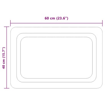 vidaXL Καθρέφτης μπάνιου LED Διαφανές 60 x 40 cm σκληρυμένο γυαλί