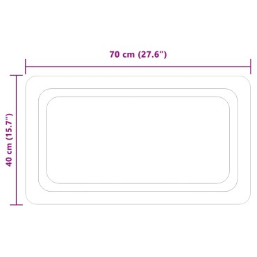 vidaXL Καθρέφτης μπάνιου LED Διαφανές 70 x 40 cm σκληρυμένο γυαλί