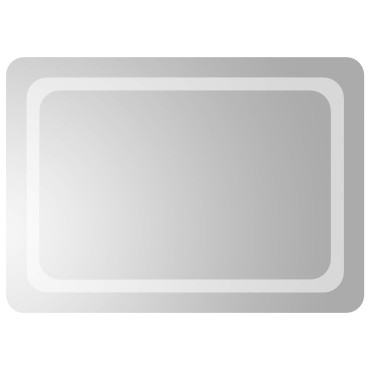 vidaXL Καθρέφτης μπάνιου LED Διαφανές 70 x 50 cm σκληρυμένο γυαλί