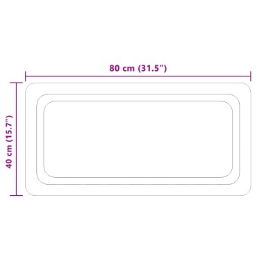 vidaXL Καθρέφτης μπάνιου LED Διαφανές 80 x 40 cm σκληρυμένο γυαλί