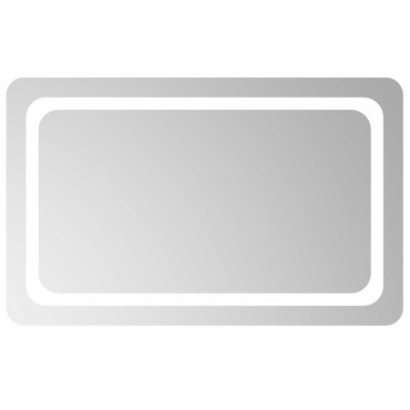 vidaXL Καθρέφτης μπάνιου LED Διαφανές 80 x 50 cm σκληρυμένο γυαλί