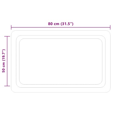 vidaXL Καθρέφτης μπάνιου LED Διαφανές 80 x 50 cm σκληρυμένο γυαλί