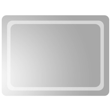 vidaXL Καθρέφτης μπάνιου LED Διαφανές 80 x 60 cm σκληρυμένο γυαλί