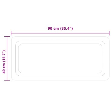 vidaXL Καθρέφτης μπάνιου LED Διαφανές 90 x 40 cm σκληρυμένο γυαλί
