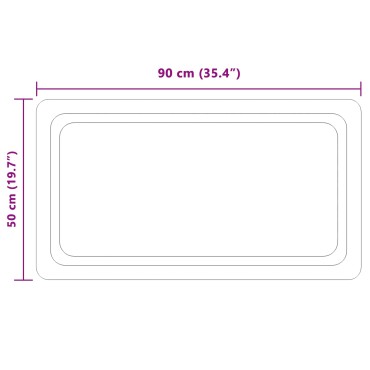vidaXL Καθρέφτης μπάνιου LED Διαφανές 90 x 50 cm σκληρυμένο γυαλί